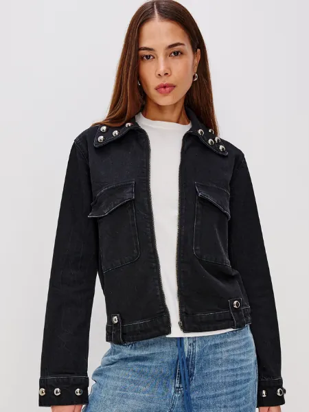 Roxbury Jacket Black Stone Studded